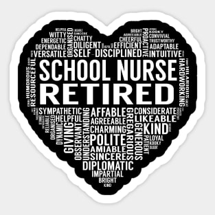 School Nurse Retired Heart Sticker